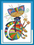Stitchmelody 14CT Counted Cross Stitch Kits,DMC Unprinted Pattern Embroidery Set Needlework-Colorful Cat 25cm×33cm...