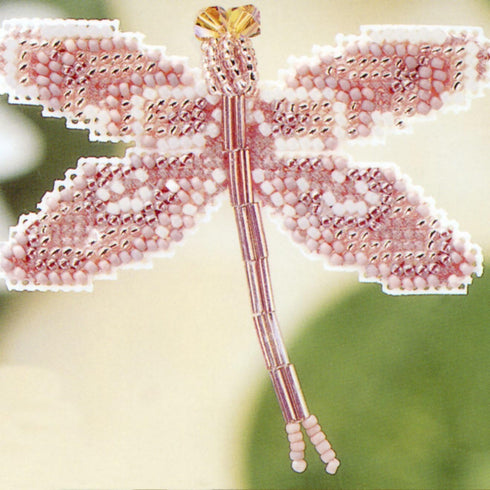 Rose Dragonfly Beaded Counted Cross Stitch Ornament Kit Mill Hill 2000 Spring Bouquet MHDF5...