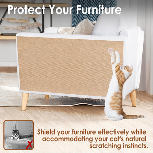 Cat Scratching Mat 78.7" x15.7”, Trimmable Self-Adhesive Cat Scratcher, Replacement Carpet for Cat Tree Shelf Shelves Cat Scratch Post,Cat Scratch...