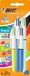 Bic 4 Colours Family Pen Pack of Retractable Ballpoint Pens with Four Ink Colours, Set of 4 (2 Mini, 2 Original)......