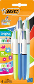 Bic 4 Colours Family Pen Pack of Retractable Ballpoint Pens with Four Ink Colours, Set of 4 (2 Mini, 2 Original)......