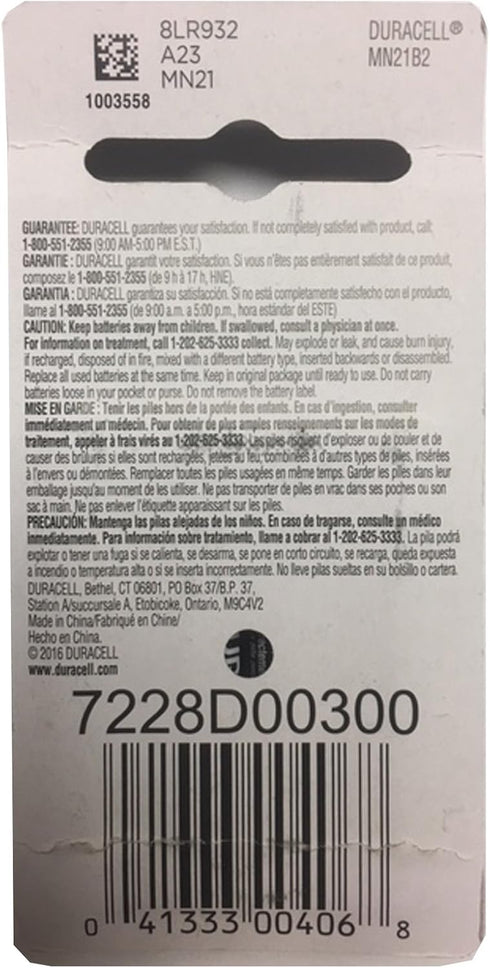 2pk Duracell MN21 Alkaline 12V Battery A23 MN21 23AF 23AE V23GA GP23A L1028...