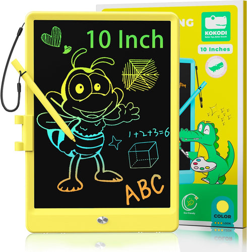KOKODI LCD Writing Tablet, 10 Inch Colorful Toddler Doodle Board Drawing Tablet, Erasable Reusable Electronic Drawing Pads, Educational and Learni...