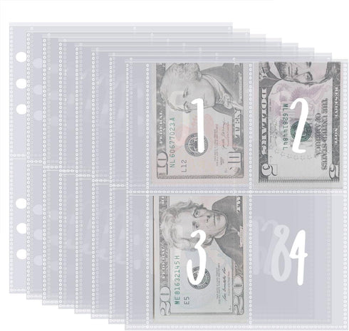 25 Pack A5 Binder Sleeves 100 Envelopes Money Saving Challenge A5 Money Saving Binder, Pouches Either Labeled 1-100 Money Pouches for Cash Stuffin...