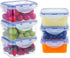 KIGI [6 Pack 6.1OZ/17OZ Mixed Size Airtight Plastic Food Storage Containers Set, Rectangular Small Storage Boxes, Microwave, Freezer and Dishwashe...