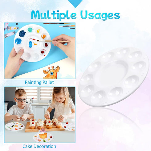 Acrylic Paint Palette Trays 10Pcs Plastic Pallets for Kid, Adult, Student Oil Watercolor Craft DIY Art Painting...
