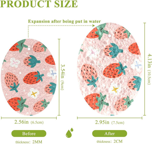 3PCS Scrub Sponges Cute Strawberry Pop-up Dish Sponge for Cleaning Kitchen Bathroom Household Non-Scratch Scrubber...