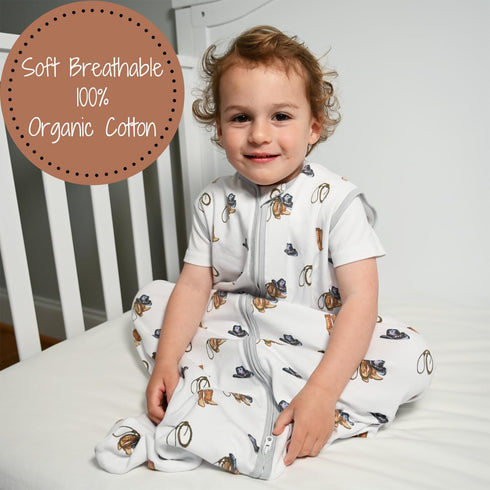 Sleep Sack, 100% Organic Cotton Baby Sleep Sack, 0.5 TOG Sleep Sack Lightweight, 2-Way Zipper Toddler Sleep Sack Soft, 6-12 Months Newborn Sleep S...