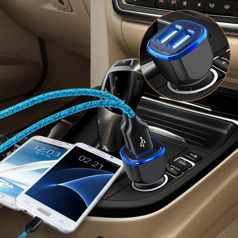 Dual USB Car Charger with Fast Charge Type C USB C Cable Compatible for Moto G Power,G Stylus,G Fast,G7 G8 G9 Play Power Plus,G7 Supra,G6 Plus,Sam...