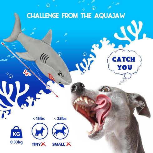 Dog Toys for Aggressive Chewers - Shark Interactive Dog Toys to Keep Them Busy 2 in 1 Indestructible Dog Toy for Large Dogs(Grey)...