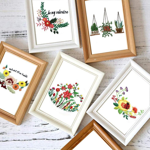 Louise Maelys Flower Embroidery Kit for Beginner Hand Embroidery Starter Kit with Sayings Stamped Cross Stitch Needlepoint Kits for Adults...