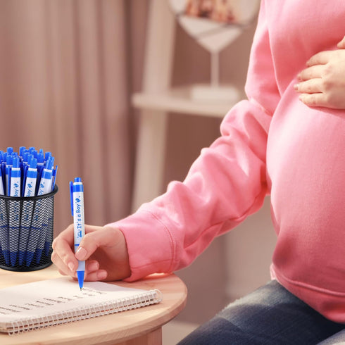 Aodaer 48 Pieces It's a Boy Baby Shower Ballpoint Pens Blue Retractable Gel Pen with Soft Grip Baby Shower Pens for Boy Comfortable Black Ink Pen ...