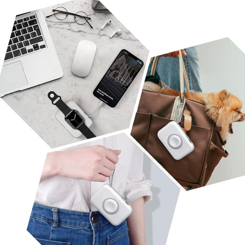 Wireless Portable Watch Charger for All Apple Watch Series, 5000mAh iWatch Magnetic Charger Power Bank with Built in Cable, Phone Charger for iPho...