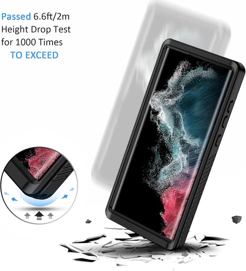 Lanhiem for Samsung Galaxy S22 Ultra Case, IP68 Waterproof Dustproof with Built-in Screen Protector, Heavy Duty Full Body Protective Phone Case fo...