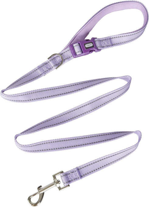 Reflective Dog Leash 4 Ft with Soft Padded and Buckle Handle, Nylon Heavy Duty Durable Dog Leashes for Medium Large Dogs,Lilac...