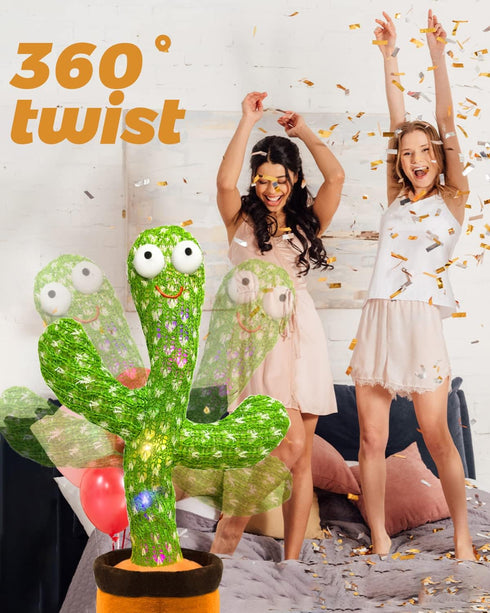 Dancing Talking Cactus Toy, Cactus Baby Toy Singing Mimicking Repeating Recording Cactus Toy, Silly Sunny The Cactus with 3xAA Battery...