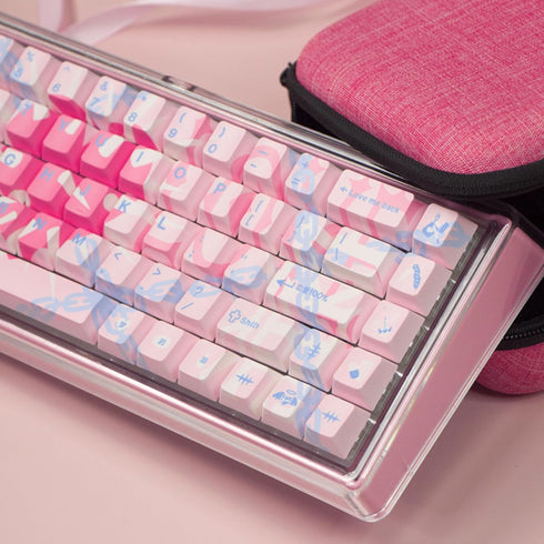 Hyekit PBT Keycaps - Cherry Profile Custom Keycaps, 144 Keys, Dye-Sublimation, Bleeding Love Theme Keyboard Keycap Set for Mechanical Keyboard, Ke...