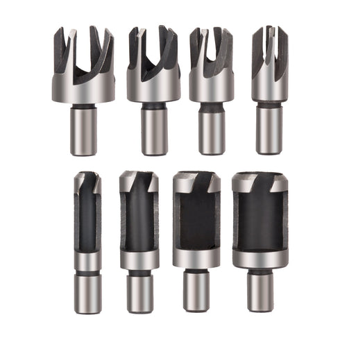 Rocaris 8pcs Wood Plug Cutter Drill Bit Set Straight and Tapered Taper Cutting Tool Cork Drill Bit Knife 6mm 10mm 13mm 16mm...