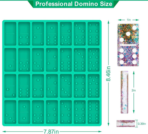 Dominoes Mold for Resin Casting, 28 Cavities Double 6, Jumbo Size, DIY, Shiny & No Scratches & Durable, 8.86 x 9.25 x 0.39 Inch 230g (New Version)...