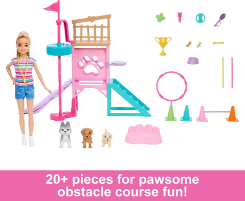 Barbie and Stacie to The Rescue Doll & Playset, Puppy Obstacle Course with Doll, 3 Dog Figures & 18 Accessories...