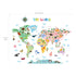 DECOWALL SG2-1615S Animal World Map Kids Wall Decals Wall Stickers Peel and Stick Removable Wall Stickers for Kids Nursery Bedroom Living Room (La...