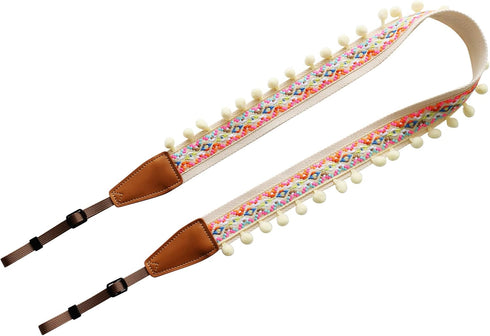 Original Design Personalized Adjustable Camera Strap Super Colorful & Cute Pompom Tassel, Fit for Canon Nikon Sony Olympus Interchangeable Lens Di...