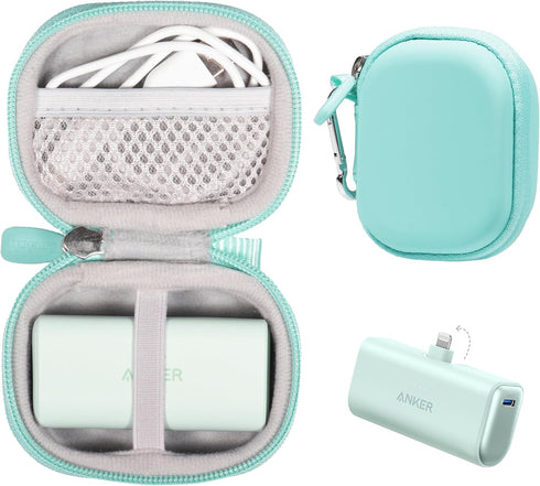 CaseSack Case for Anker Portable Charger with Built-in Lightning Connector (Mint)...