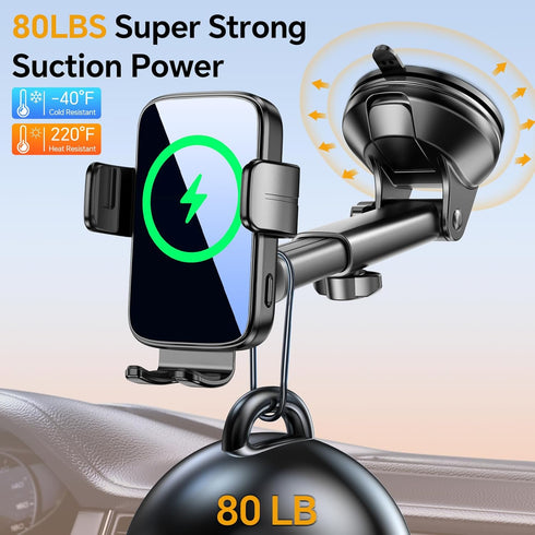 Wireless Car Charger Mount, Wireless Phone Charger for Car Auto Clamping Car Phone Holder Charger? Wind + Vent + Dash ?Car Wireless Charger for Ca...