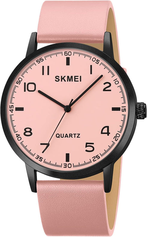 Mens Simple Leather Watch 40mm Dial Casual Business Watch Analog Reloj de Hombre...