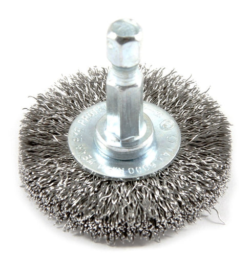 Forney 72726 Wire Wheel Brush, Fine Crimped with 1/4-Inch Hex Shank, 1-1/2-Inch-by-.008-Inch...