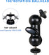 Cool Dual Ball head Magic Arm Adapter Camera Clamp Mount Super Clamp with 1/4 and 3/8 Thread, for DSLR Camera Rig, LED Light, Flash Light, Action ...