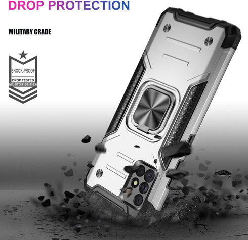 IKAZZ for Galaxy A51 4G Case with Screen Protector,Dual Layer Soft Flexible TPU and Hard PC Anti-Slip Full-Body Rugged Protective Phone Cover with...