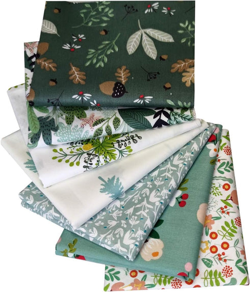 Misscrafts 7pcs Cotton Craft Fabric Bundle 18" x 22" Pre-Cut Quilt Squares Fat Quarters Quilting Fabric for Sewing Crafting Patchwork DIY Scrapboo...