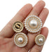 16PCS Gold Diamond-Encrusted Pearl Buttons Metal Button Rhinestone Faux Pearl Buttons Embellishments for Coat, Suits, Knitting Sweaters, Sewing Cr...