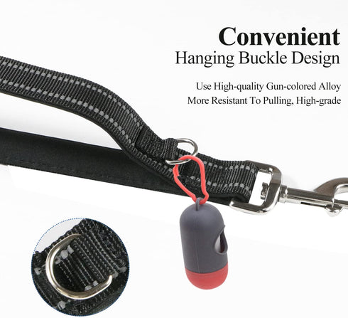 12" Dog Short Leash Lead -Heavy Duty for Puppy Small Medium Large Dogs (Black White)...