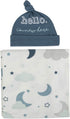 Baby Cotton Swaddle Blanket Wrap with Headband or Hat Set for Baby Girls, Boys Newborns and Infants 0-6 Months (Starry)...