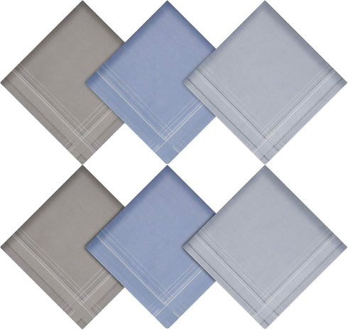 Zenssia Men's Soft Cotton Handkerchiefs Assorted Color with Stripe 6 Piece Gift Set...