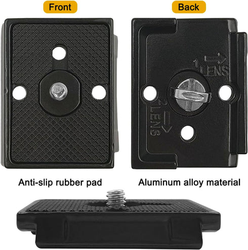 2 Pack Quick Release Plate, Tripod Quick Release Adapter Compatible for Manfrotto 200PL-14 QR Cameras Tripod, Camera Mounting Adapter with 1/4" an...