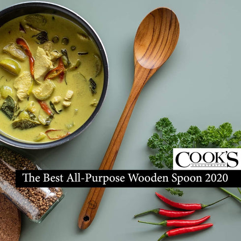 FAAY 13.5" Teak Cooking Spoon, Wooden Spoon, Mixing Spoon Handcraft from Teak | Healthy and High Moist Resistance for Non Stick Cookware...