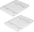 P&P CHEF 2-Pieces Small Cooling Baking Racks, Stainless Steel Grid Rack for Cooking Roasting Drying Grilling, 9.75'' x 7.5'' x 0.75'', Oven & Dish...