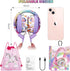 QearFun Unicorn Headphones for Girls Kids for School, Kids Bluetooth Headphones with Microphone & 3.5mm Jack, Teens Toddlers Wireless Headphones w...