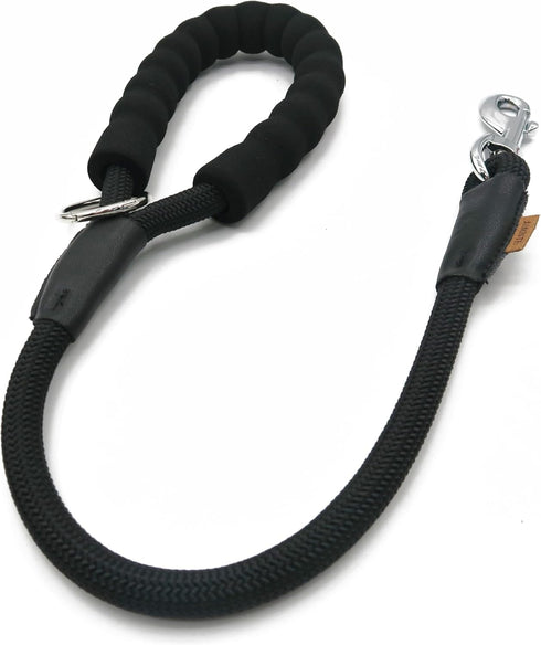 Dog Leash, Braided Rope Traction – Walking Training Lead for Medium/Large Dogs ((1/2") - 2FT, Black)...