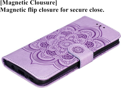 EYZUTAK Mandala Case for Samsung Galaxy S9, Premium Leather Flip Wallet Card Slots Magnetic Stand Protective Cover Ultra Slim Case with Lanyard, E...