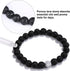 BBTO 4 Pieces Howlite Bracelet Lava Stone Black Matte Agate Essential Oil Diffuser Bracelet Set for Couples Gift...