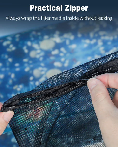 Pawfly 8 Pack Aquarium Filter Media Bags, Fine Mesh Filter Bag with Plastic Zipper Aquarium Media Bag for Activated Carbon, Bio Filter Balls and F...