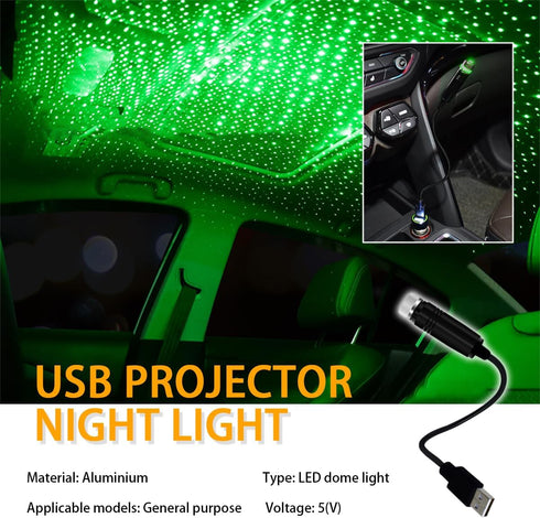 USB Projector Night Light, Highlighted Car Roof Light, Auto Interior LED Romantic Atmosphere Light, Adjustable Night Lamp for Bedroom Party, Unive...