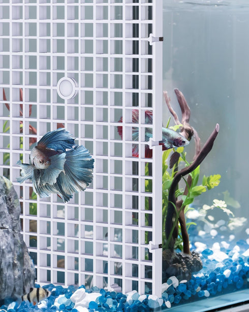 Pawfly 4 Pack Aquarium Fish Tank Divider, Plastic Aquarium Grid Divider, Egg Crate Divider Tray Grid Fish Tank Bottom Isolation Separator for Aqua...