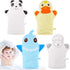 Shappy 4 Pieces Baby Bath Mitt Washcloths Gloves Panda Toddler Soft Washcloths for Kids Designed in Cute Animal Yellow Duck Shark Sheep Cotton Tow...