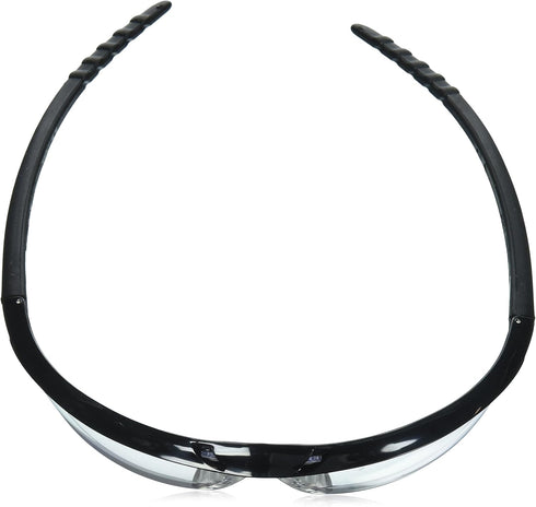 MCR Safety DL110 Dallas Safety Glasses with Polished Black Frame and Clear Lens...