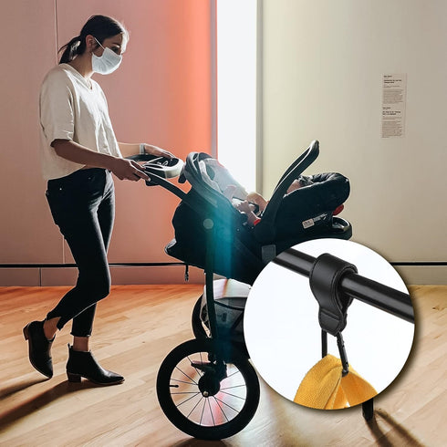Stroller Hooks, Carriage Hooks for Bag, 2pcs Mommy Bag Hook Stroller Organizer Hook Clip Heavy Duty Stroller Clip for Bags Hanging Shopping Diaper...